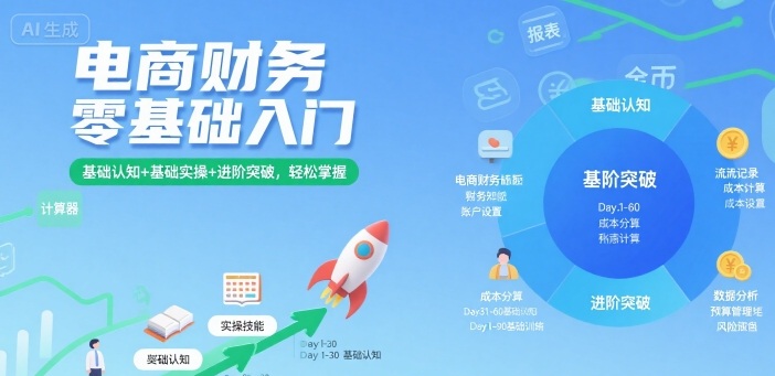电商财务零基础入门，基础认知+基础实操+进阶突破，轻松掌握-87创业网