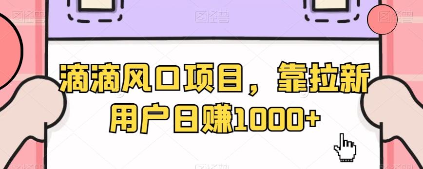 滴滴风口项目，靠拉新用户日赚1000+-87创业网