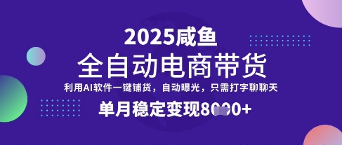 全网首发【闲鱼全自动电商带货】三年磨一剑，一朝露锋芒，单月稳定变现8k+【揭秘】-87创业网