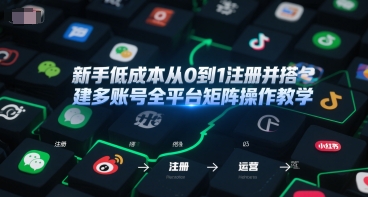 新手低成本从0到1注册并搭建多账号全平台矩阵操作教学，手机号-邮箱-IP-工具-87创业网