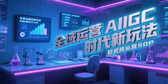 全域运营AIGC时代新玩法，文案封面设计公式，短视频运营SOP-87创业网