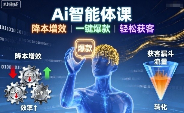 Ai智能体课，降本增效，一键爆款，轻松获客-87创业网