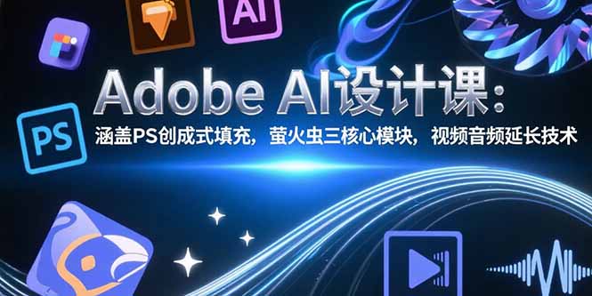 Adobe AI设计课：涵盖PS创成式填充，萤火虫三核心模块，视频音频延长技术-87创业网