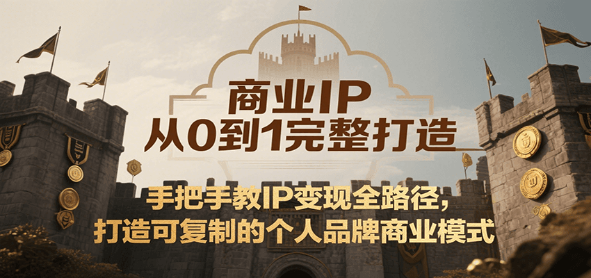 商业IP从0到1完整打造，手把手教IP变现全路径，打造可复制的个人品牌商业模式-87创业网
