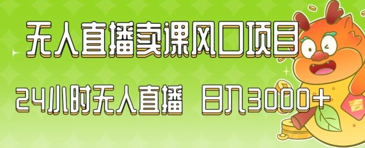 2024最新玩法无人直播卖课风口项目，全天无人直播，小白轻松上手【揭秘】-87创业网