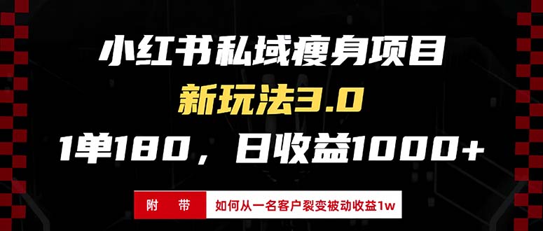 小红书瘦身项目3.0模式，新手小白日赚收益1000+(附从一名客户裂变收益…-87创业网