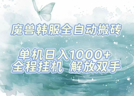 最新韩服游戏搬砖，单机日入1k+，全自动运行挂G项目，解放双手【揭秘】-87创业网