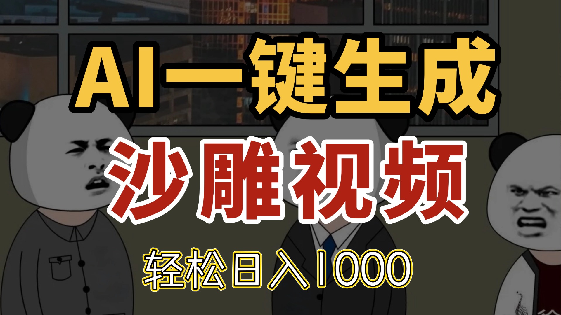 AI一键生成沙雕视频，一条视频千万播放，轻松日入1000-87创业网