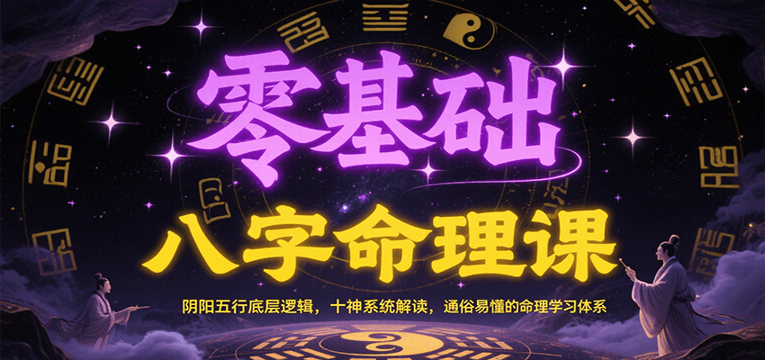 零基础八字命理课：阴阳五行底层逻辑，十神系统解读，通俗易懂的命理学习体系-87创业网