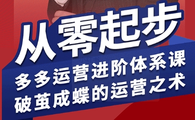 拼多多运营进阶系统课，从零起步，多多运营进阶体系课，破茧成蝶的运营之术-87创业网