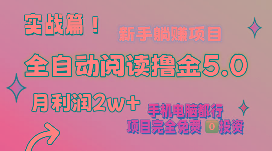 小说全自动阅读撸金5.0 操作简单 可批量操作 零门槛！小白无脑上手月入2w+-87创业网