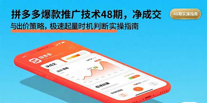 拼多多爆款推广技术48期，净成交与出价策略，极速起量时机判断实操指南-87创业网
