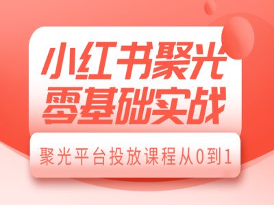 小红书聚光零基础实战，聚光平台投放课程从0到1-87创业网