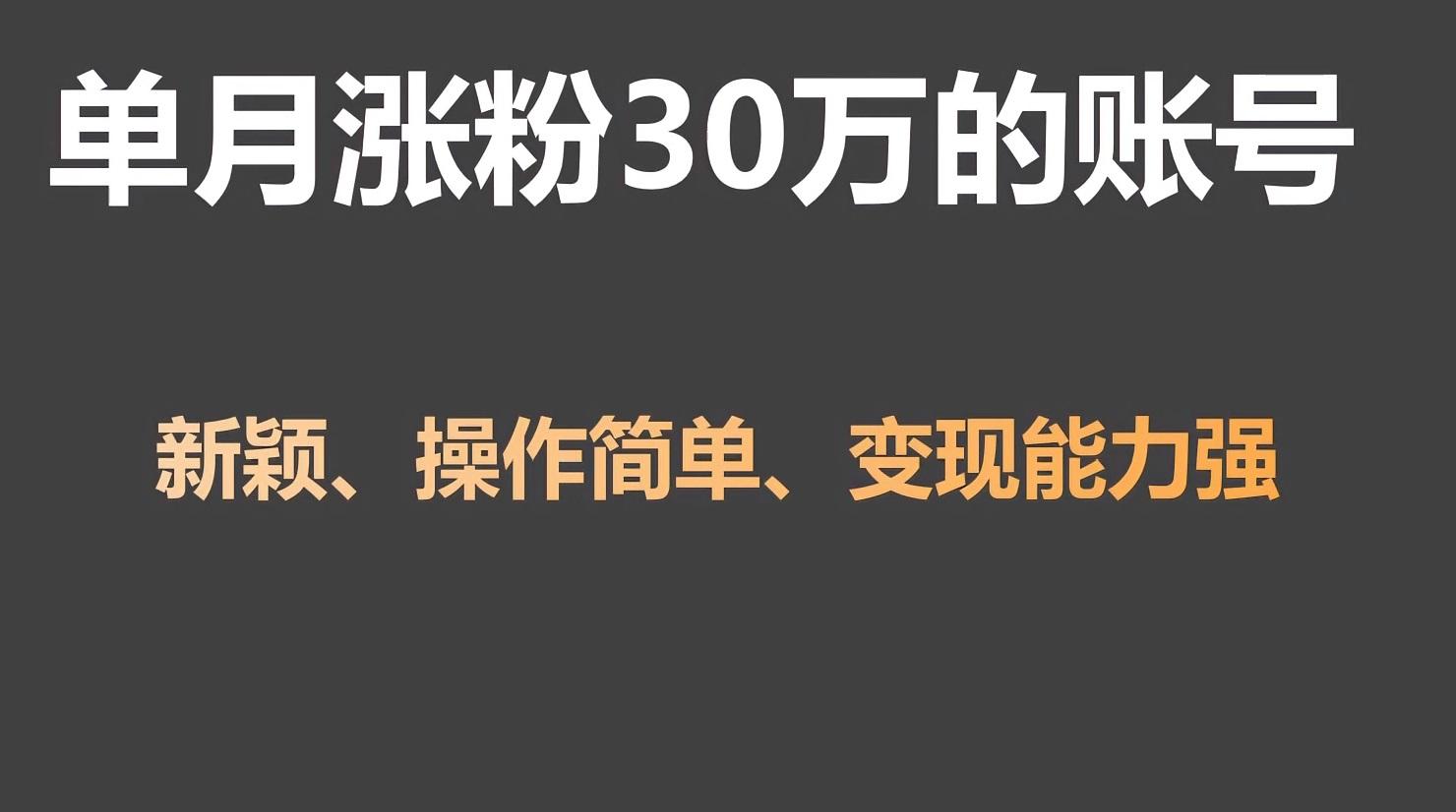 单月涨粉30万，带货收入20W，5分钟就能制作一个视频！-87创业网