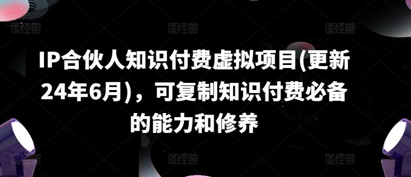 IP合伙人知识付费虚拟项目(更新24年6月)，可复制知识付费必备的能力和修养-87创业网