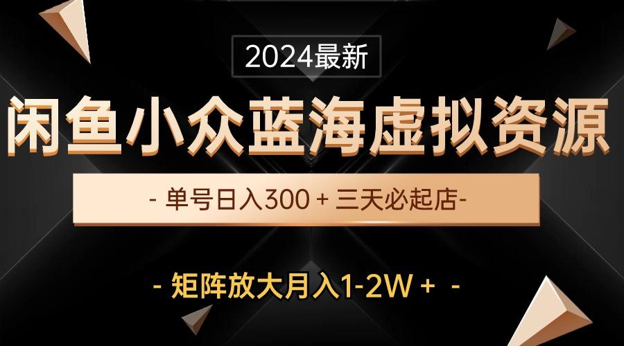 最新闲鱼小众蓝海虚拟资源，单号日入300＋，三天必起店，矩阵放大月入1-2W-87创业网