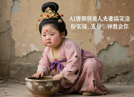AI唐朝胖美人夫妻搞笑涨粉实操，五分钟教会你-87创业网
