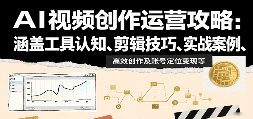 AI视频创作运营攻略：涵盖工具认知、剪辑技巧、实战案例、高效创作及账号定位变现等-87创业网