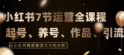 7节小红书运营实战全教程，结合最新情感赛道，打通小红书运营全流程【揭秘】-87创业网