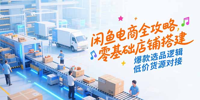 闲鱼电商全攻略，零基础店铺搭建，爆款选品逻辑，低价货源对接-87创业网
