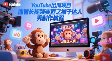 YouTube出海项目，油管长视频赛道之猴子达人秀制作教程-87创业网
