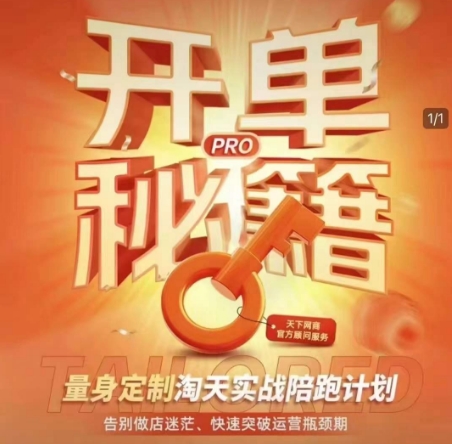 淘宝开单秘籍PRO，量身定制淘天实战陪跑计划，告别做店迷茫、快速突破运营瓶颈期-87创业网