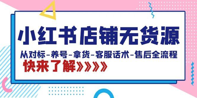 小红书店铺无货源：从对标-养号-拿货-客服话术-售后全流程(20节课)-87创业网