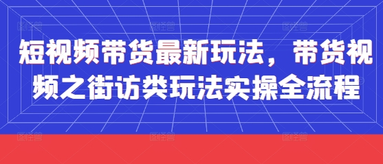 短视频带货最新玩法，带货视频之街访类玩法实操全流程-87创业网