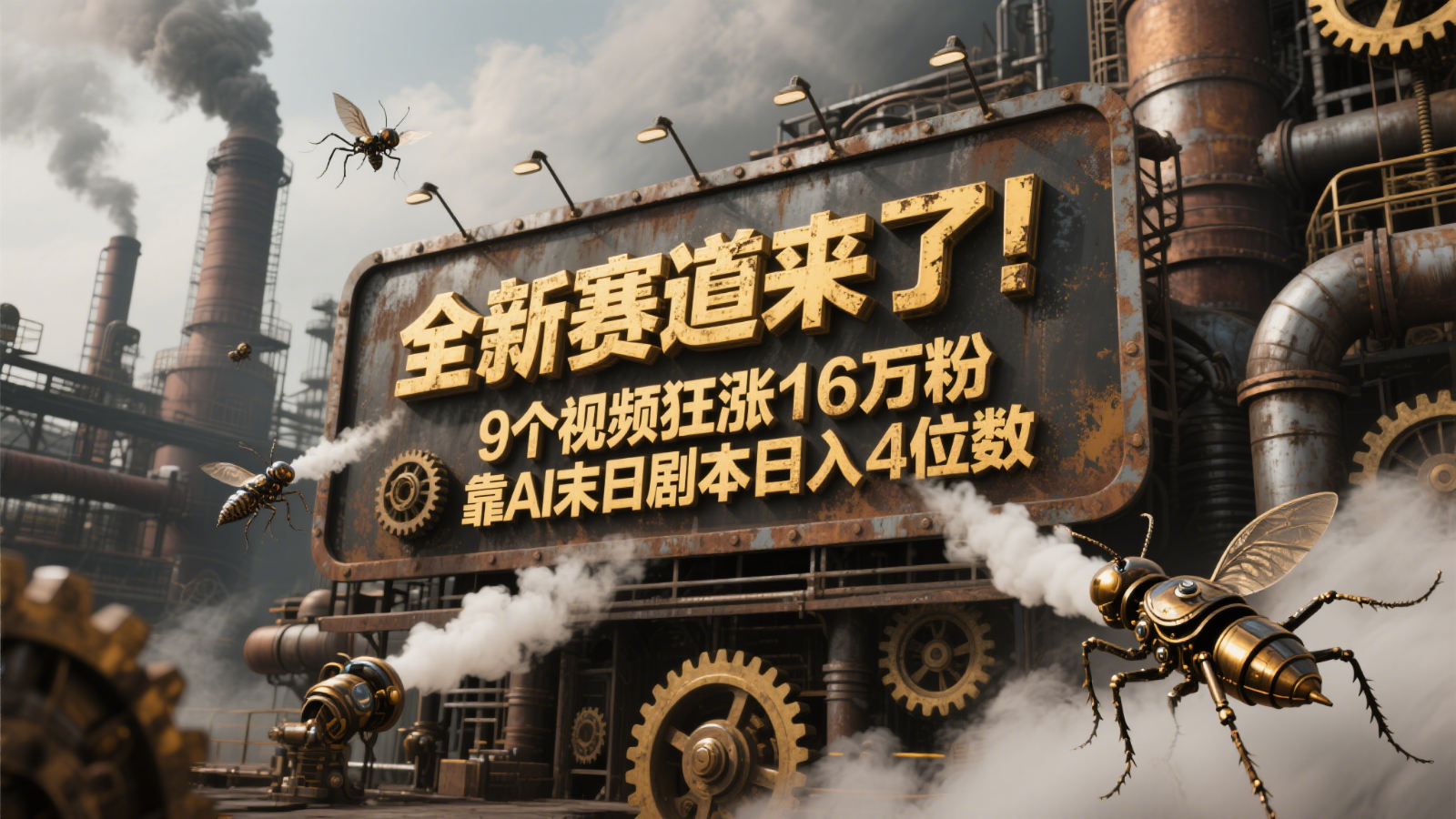 全新赛道来了！9个视频狂涨16万粉，靠AI末日剧本日入4位数，评论区爆肝追更！-87创业网