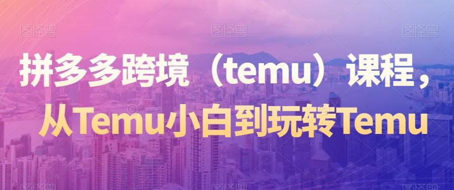 拼多多跨境（temu）课程，从Temu小白到玩转Temu-87创业网