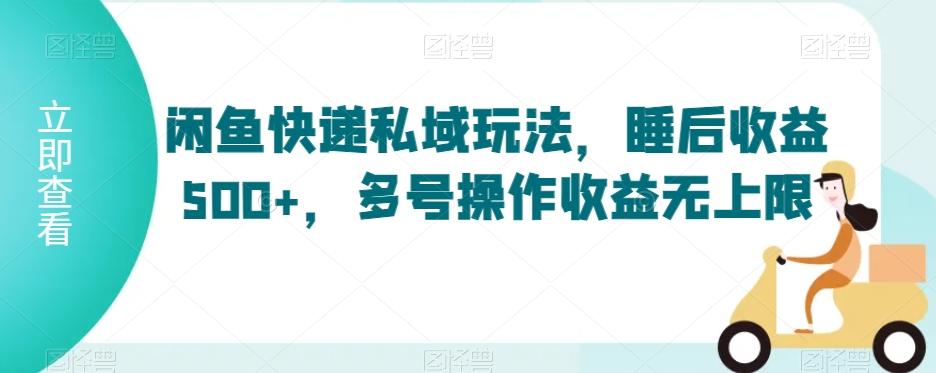 闲鱼快递私域玩法，睡后收益500+，多号操作收益无上限【揭秘】-87创业网