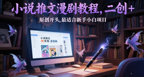 小说推文漫剧教程，二创+原创开头，最适合新手小白项目-87创业网