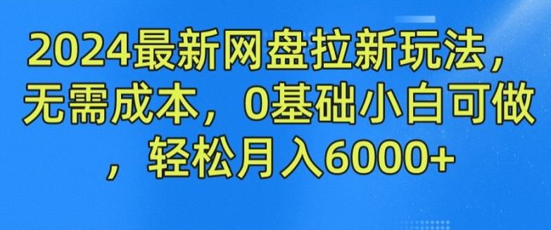 2024最新网盘拉新玩法，无需成本，0基础小白可做，轻松月入6000+【揭秘】-87创业网