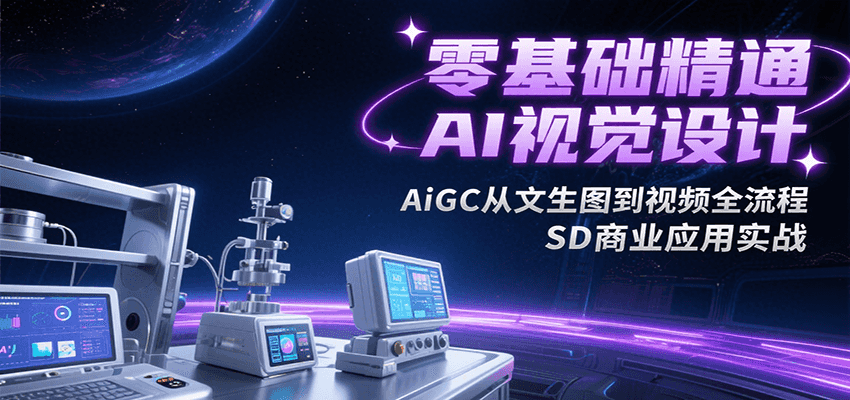 零基础精通AI视觉设计，AiGC从文生图到视频全流程，SD商业应用实战-87创业网