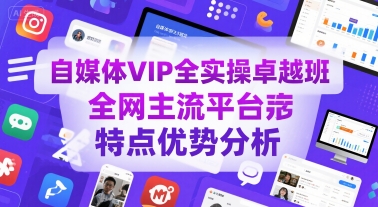 自媒体VIP全实操卓越班，全网主流平台特点优势分析-87创业网