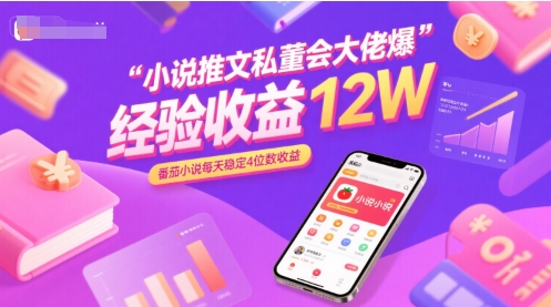 小说推文私董会大佬爆单经验分享收益12W，番茄小说每天稳定4位数收益-87创业网