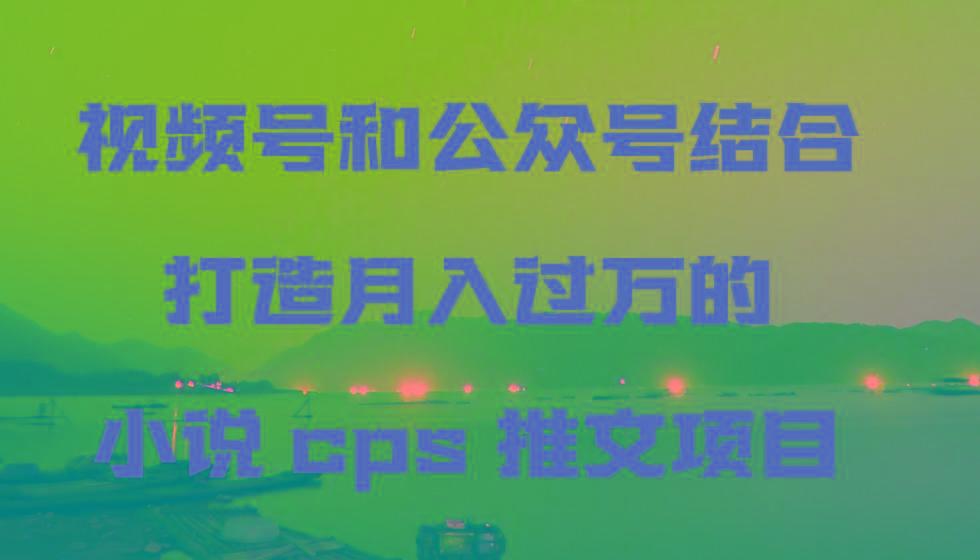 视频号和公众号结合打造月入过万的小说cps推文项目-87创业网