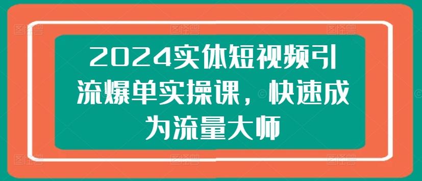 2024实体短视频引流爆单实操课，快速成为流量大师-87创业网