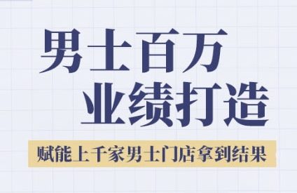 2025男士美业百万业绩打造，赋能上千家男士门店拿到结果-87创业网