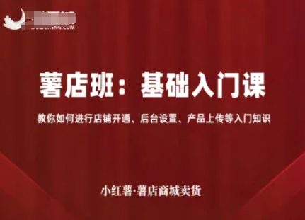 小红薯薯店商城卖货，基础入门课，教你如何进行店铺开通、后台设置、产品上传等入门知识-87创业网