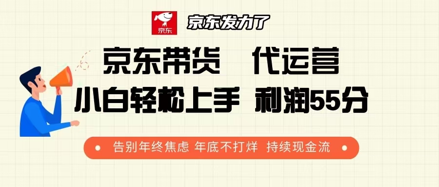 京东带货 代运营 利润55分 告别年终焦虑 年底不打烊 持续现金流-87创业网