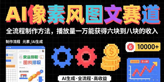 AI像素风图文赛道：全流程制作方法，播放量一万能获得6块到8块的收入-87创业网
