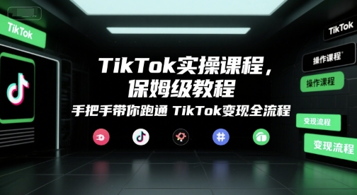 TikTok实操课程，保姆级教程，手把手带你跑通TikTok变现全流程-87创业网
