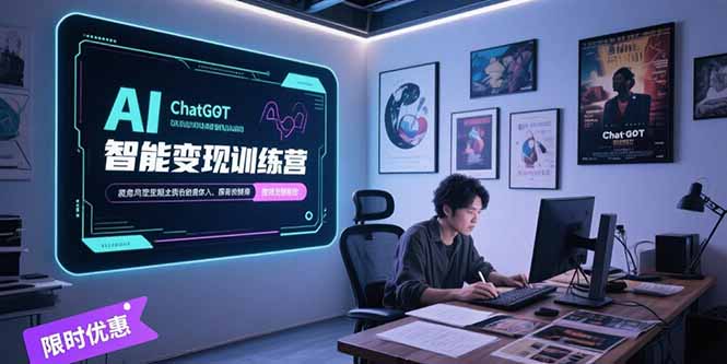 AI智能变现训练营，ChatGPT写作变现，电影解说制作，图文带货方法论-87创业网
