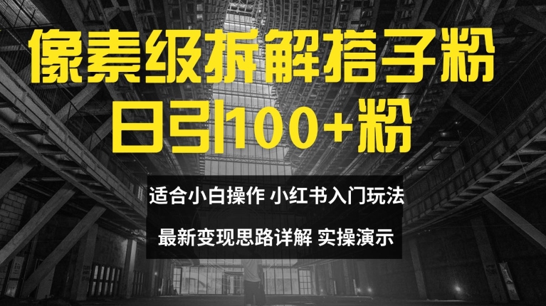 像素级拆解搭子粉，日引100+，小白看完可上手，最新变现思路详解【揭秘】-87创业网