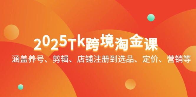 2025Tk跨境淘金课：涵盖养号、剪辑、店铺注册到选品、定价、营销等-87创业网
