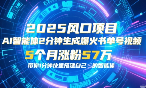 AI智能体2分钟一键生成爆火书单号原创视频，5个月涨粉57w，带你零代码1分钟搭建智能体-87创业网
