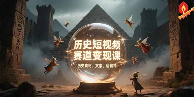 历史短视频赛道变现课，百集素材库应用，文案剪辑技巧，账号运营全案-87创业网