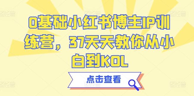 0基础小红书博主IP训练营，37天天教你从小白到KOL-87创业网