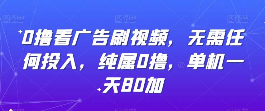 0撸看广告刷视频，无需任何投入，纯属0撸，单机一天80加-87创业网